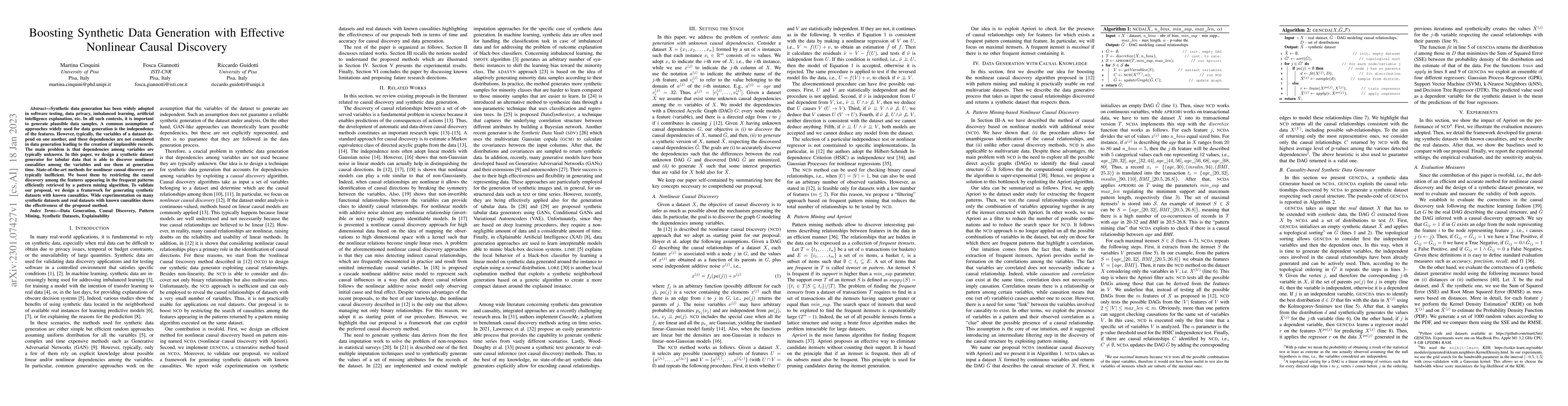Thumbnail for Boosting Synthetic Data Generation with Effective Nonlinear Causal
  Discovery
