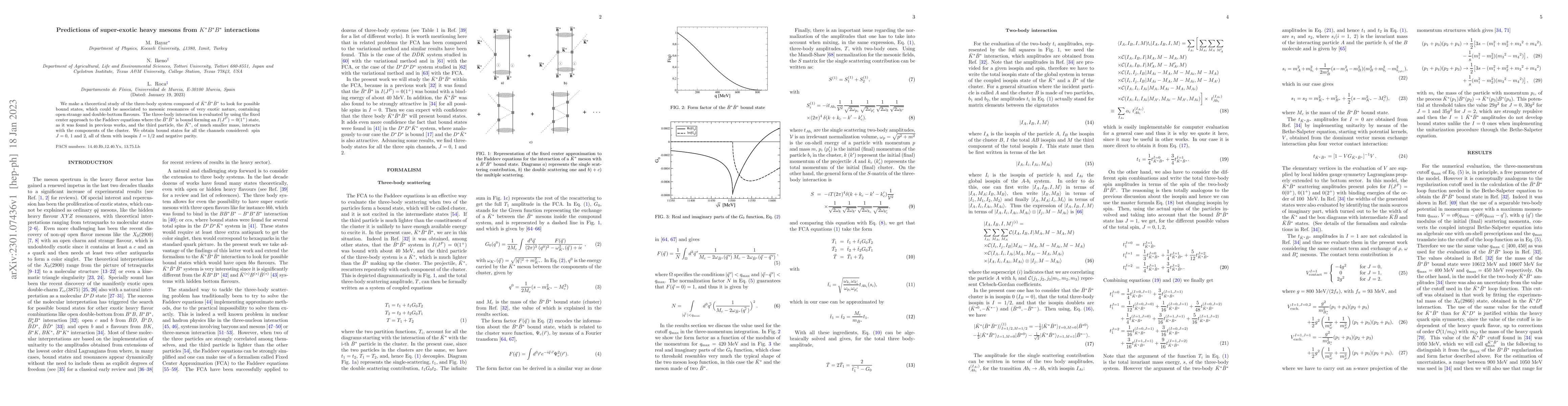 Thumbnail for Predictions of super-exotic heavy mesons from $K^{*}B^{*}B^{*}$
  interactions