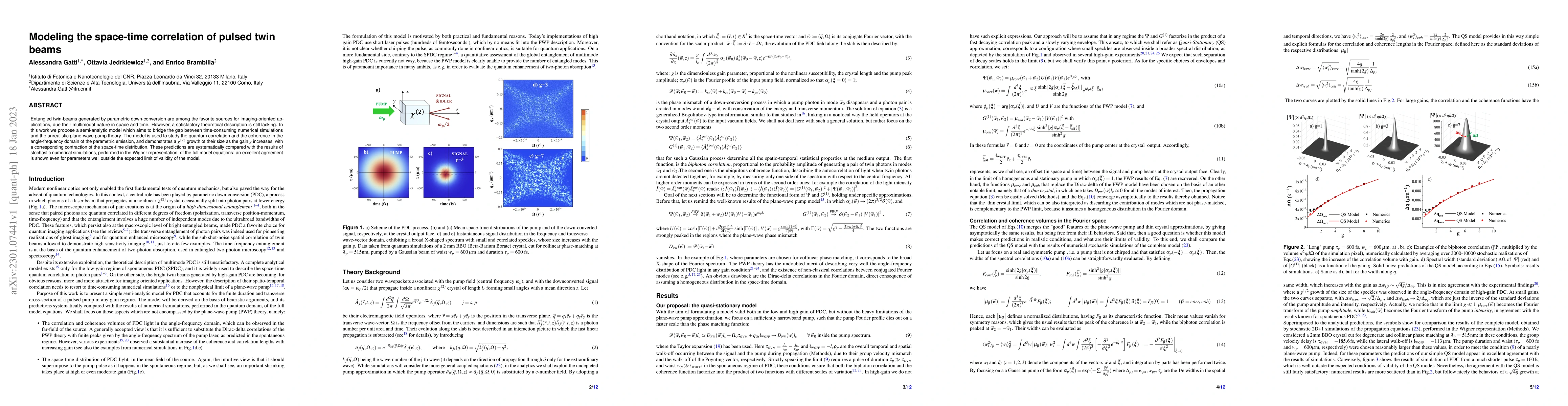 Thumbnail for Modeling the space-time correlation of pulsed twin beams