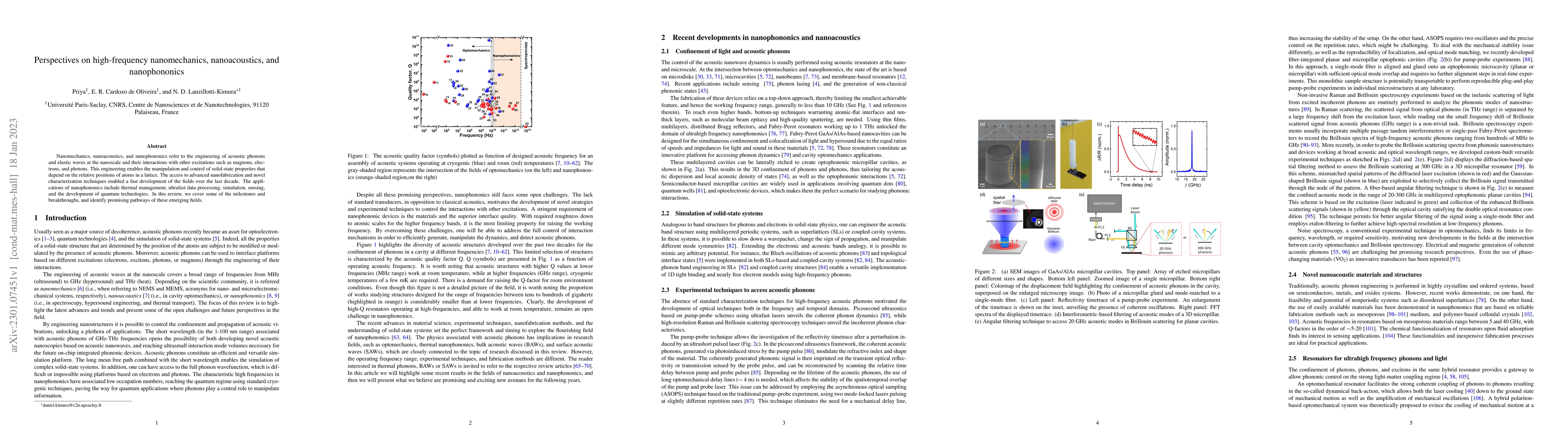 Thumbnail for Perspectives on high-frequency nanomechanics, nanoacoustics, and
  nanophononics