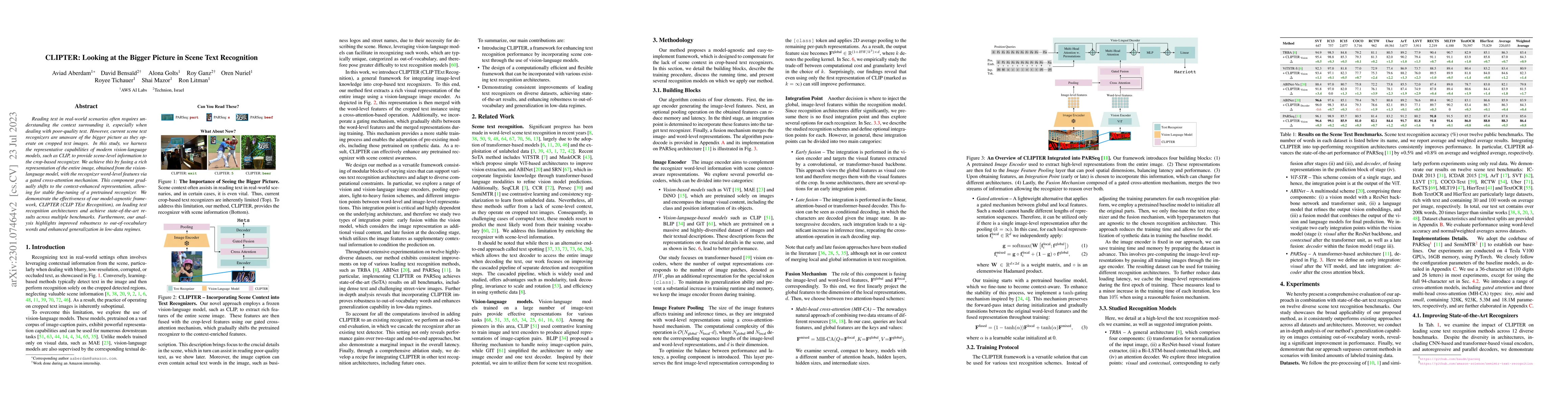 Thumbnail for CLIPTER: Looking at the Bigger Picture in Scene Text Recognition