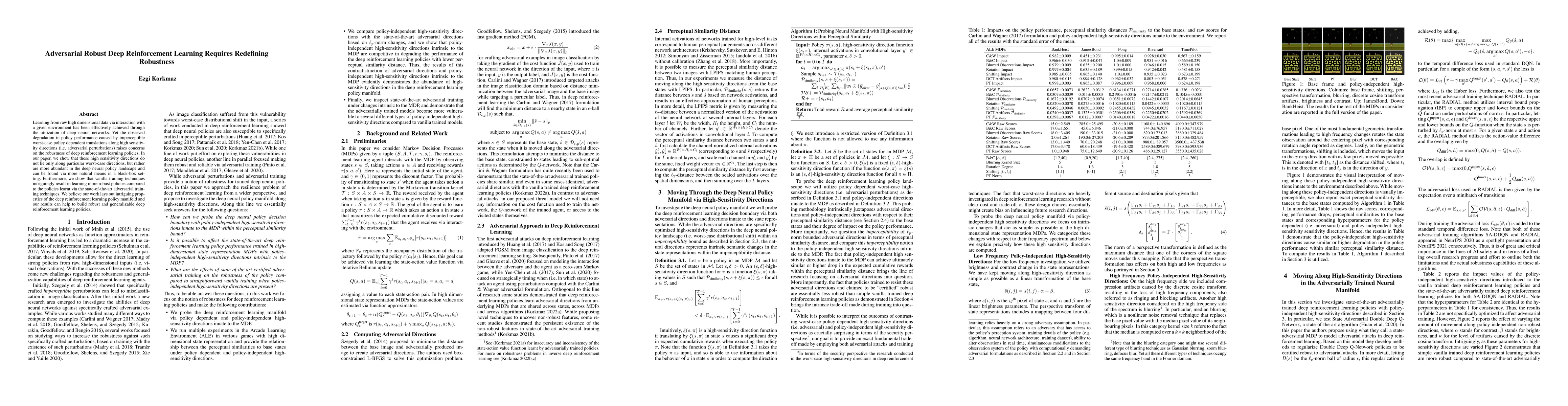 Thumbnail for Adversarial Robust Deep Reinforcement Learning Requires Redefining
  Robustness