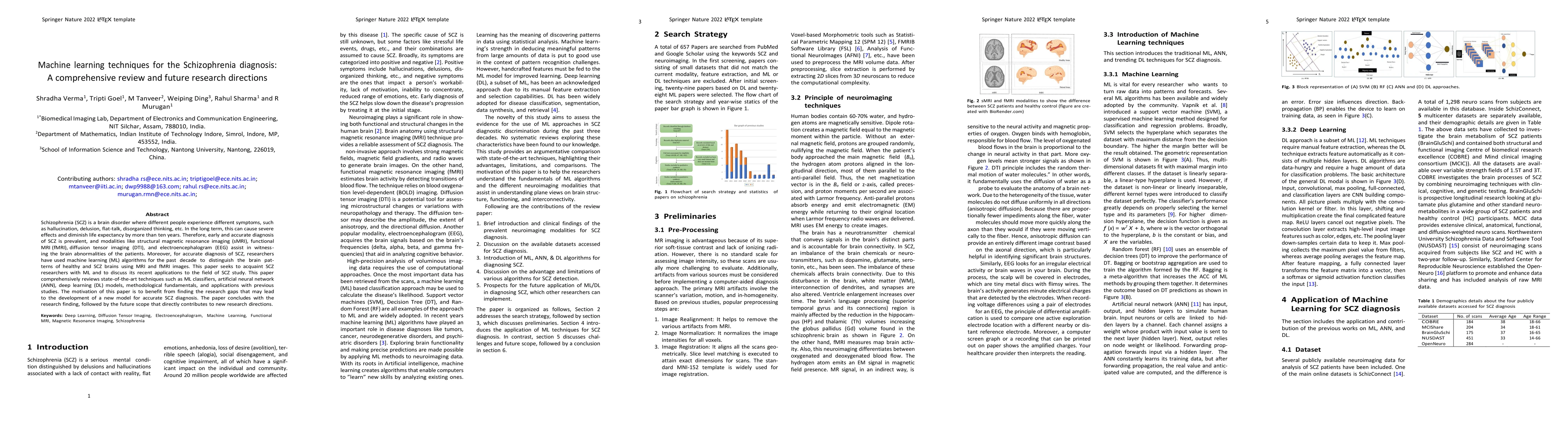 Thumbnail for Machine learning techniques for the Schizophrenia diagnosis: A
  comprehensive review and future research directions