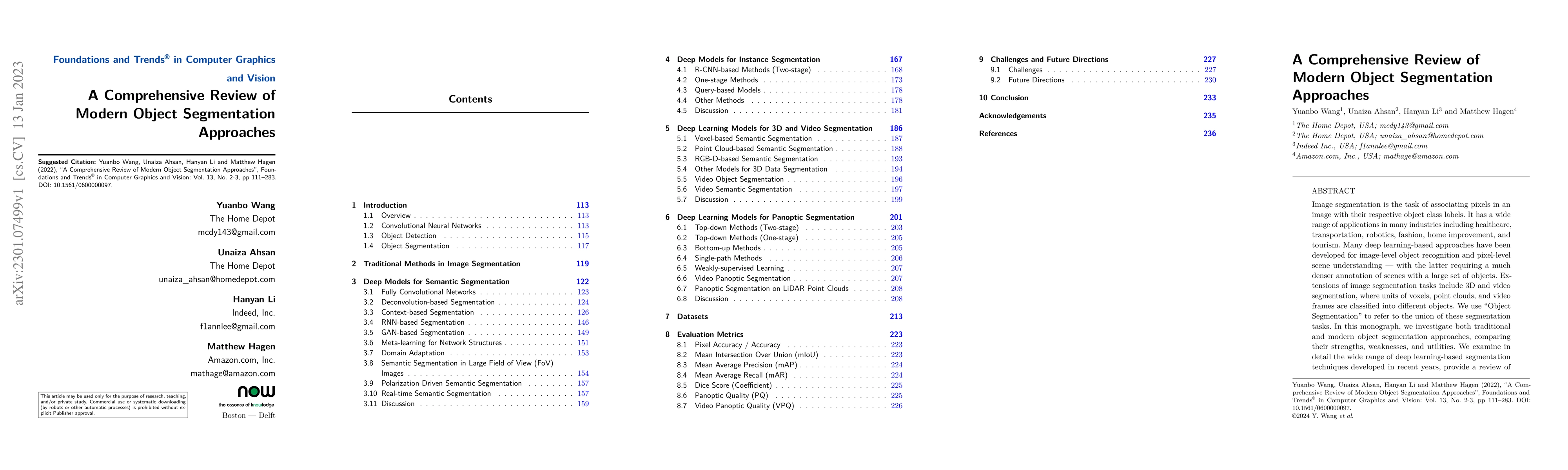 Thumbnail for A Comprehensive Review of Modern Object Segmentation Approaches