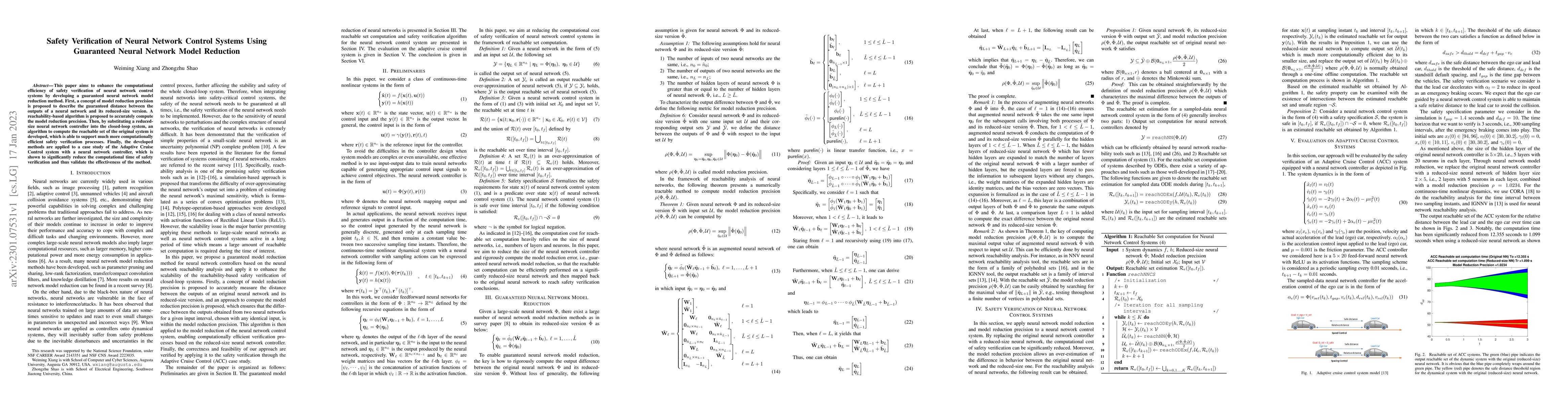 Thumbnail for Safety Verification of Neural Network Control Systems Using Guaranteed
  Neural Network Model Reduction