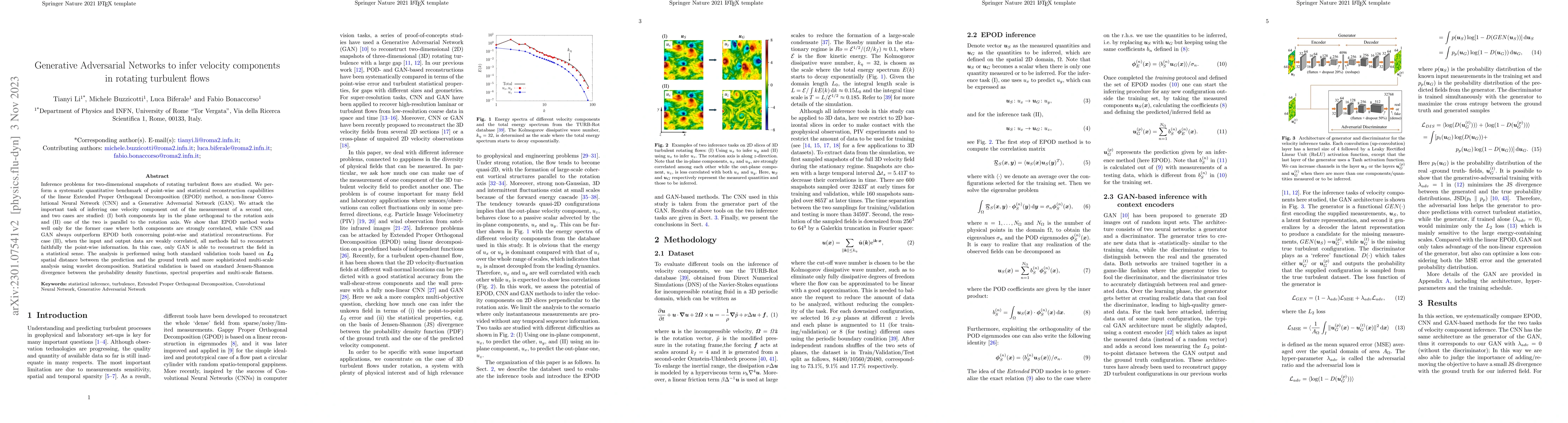 Thumbnail for Generative Adversarial Networks to infer velocity components in rotating
  turbulent flows