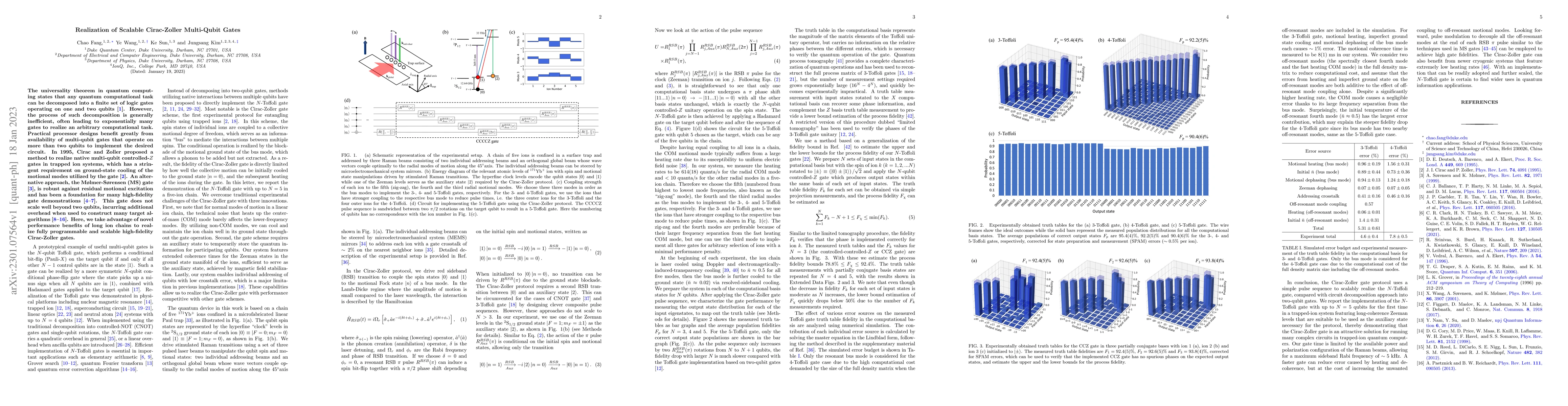 Thumbnail for Realization of Scalable Cirac-Zoller Multi-Qubit Gates
