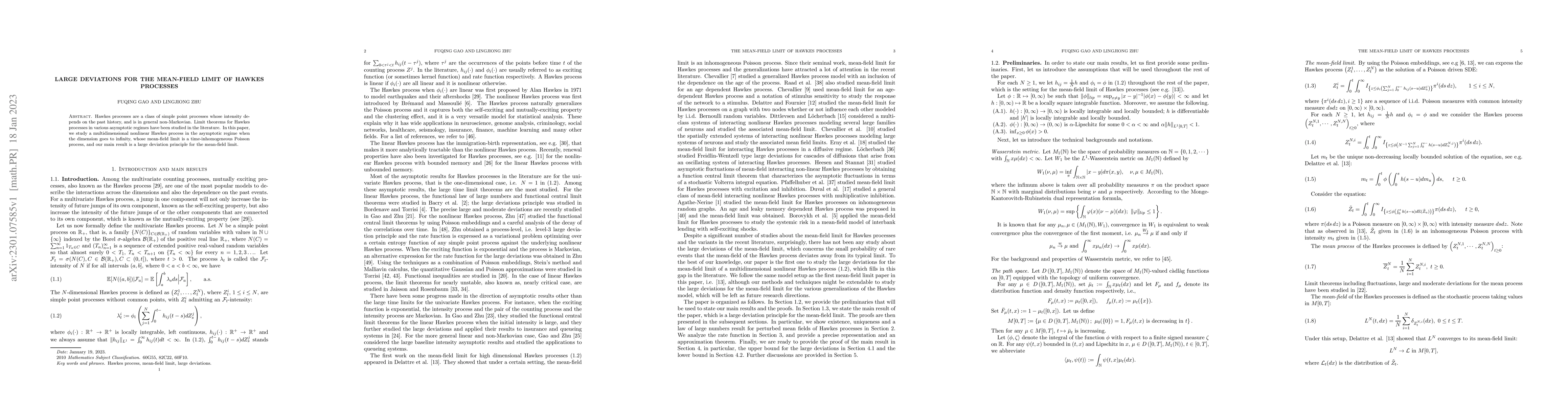 Thumbnail for Large deviations for the mean-field limit of Hawkes processes