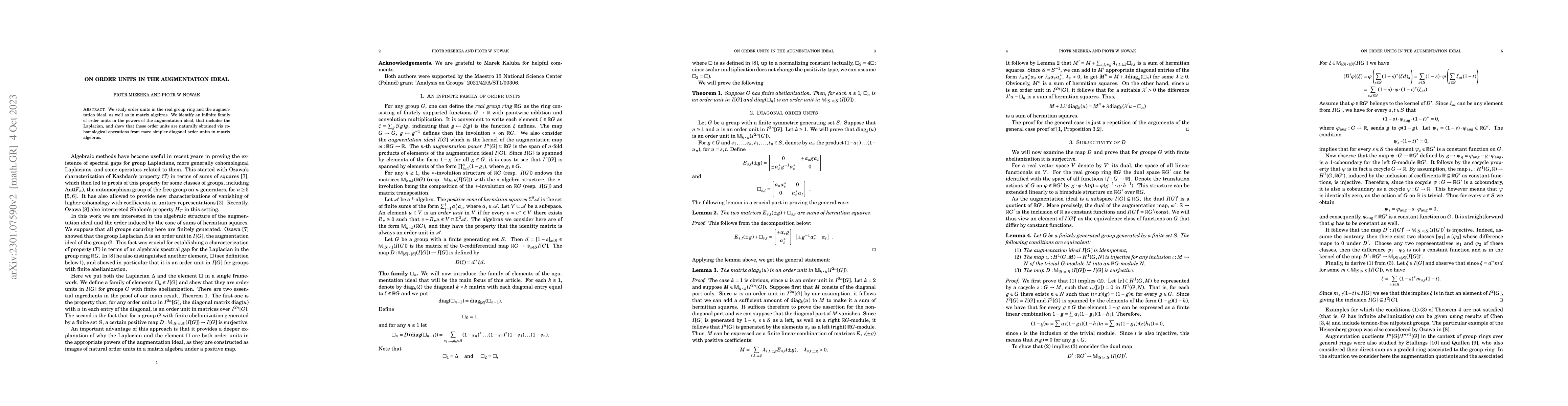 Thumbnail for On order units in the augmentation ideal