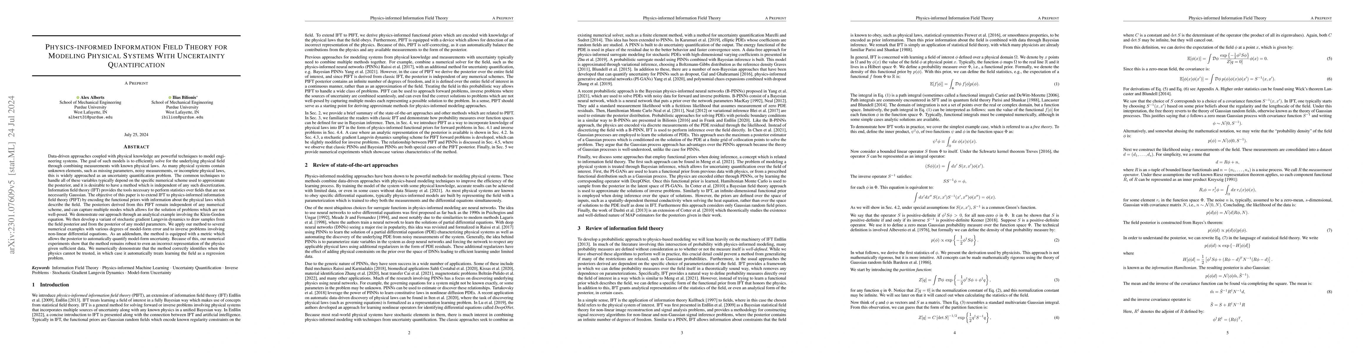 Thumbnail for Physics-informed Information Field Theory for Modeling Physical Systems
  with Uncertainty Quantification