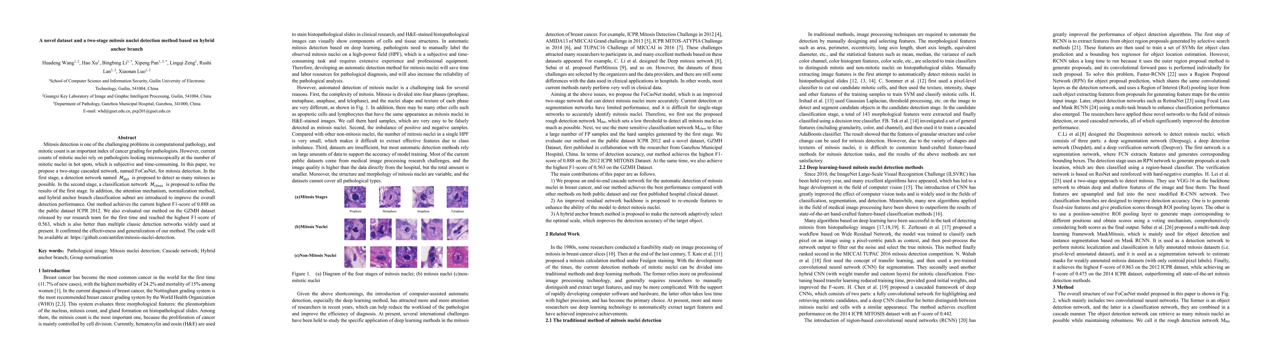Thumbnail for A novel dataset and a two-stage mitosis nuclei detection method based on
  hybrid anchor branch