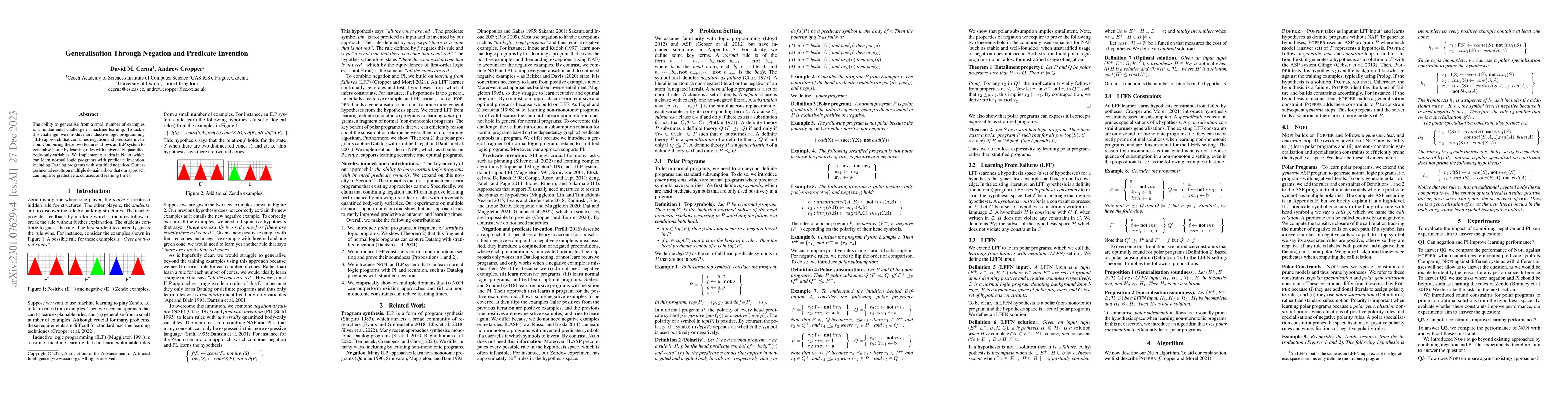 Thumbnail for Generalisation Through Negation and Predicate Invention