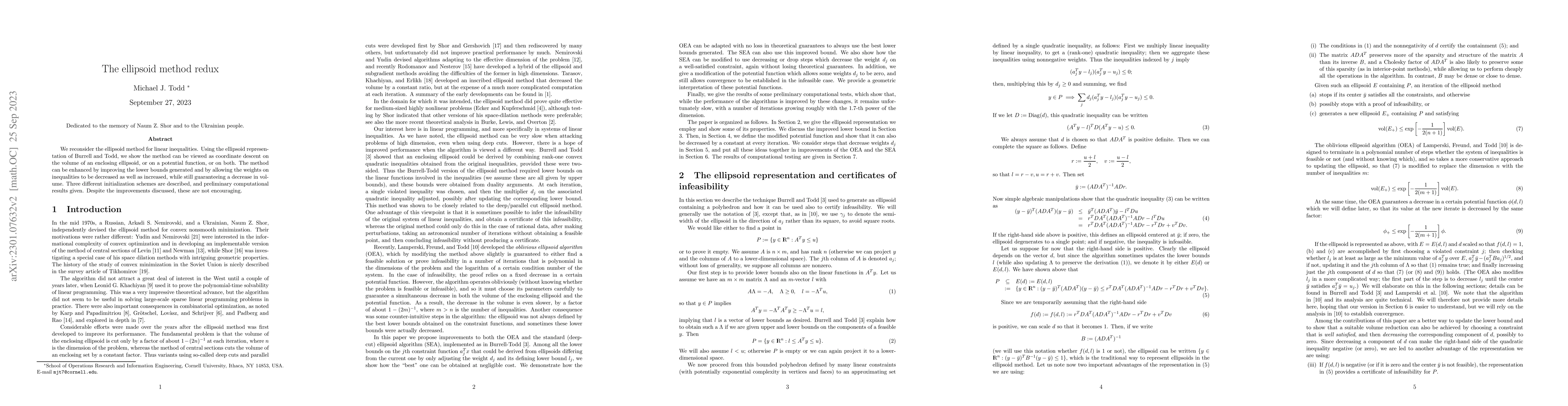 Thumbnail for The ellipsoid method redux