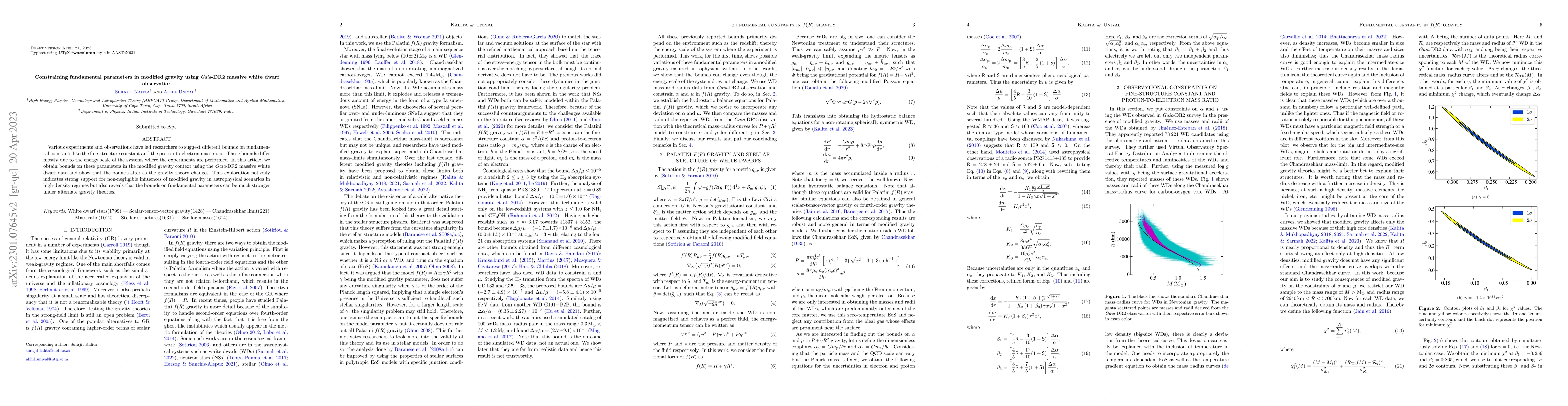 Thumbnail for Constraining fundamental parameters in modified gravity using Gaia-DR2
  massive white dwarf observation