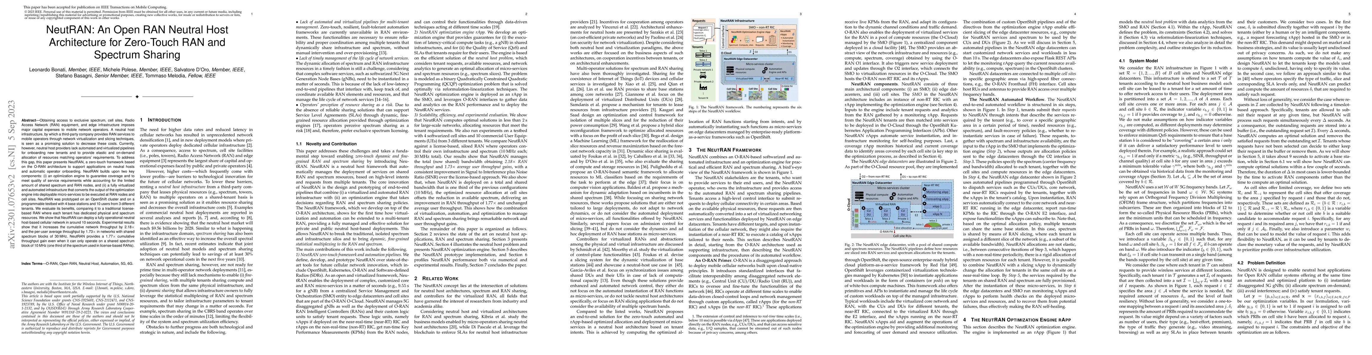 Thumbnail for NeutRAN: An Open RAN Neutral Host Architecture for Zero-Touch RAN and
  Spectrum Sharing