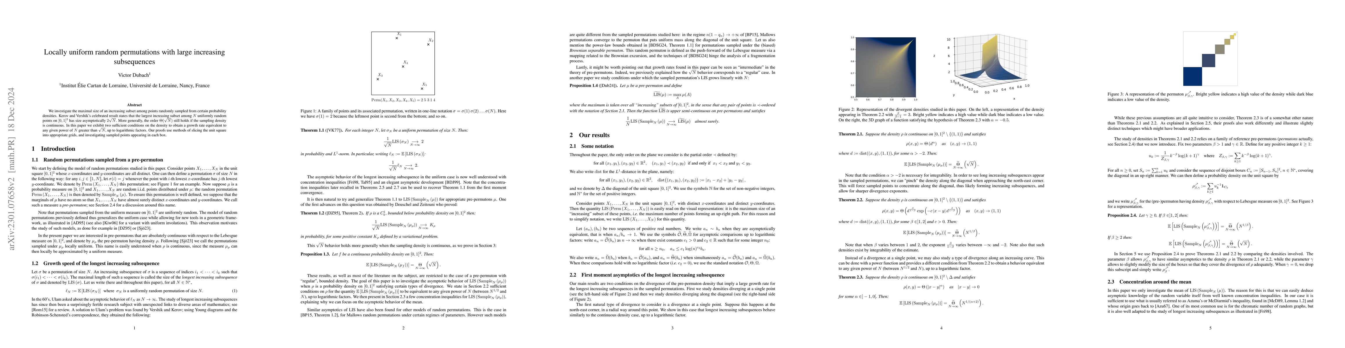 Thumbnail for Locally uniform random permutations with large increasing subsequences