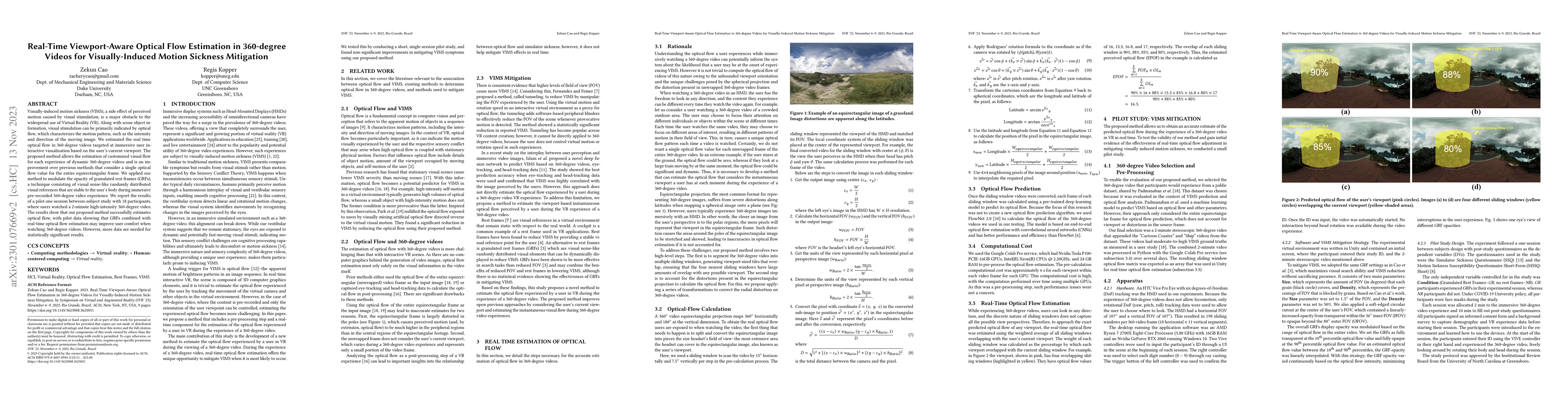 Thumbnail for Real-Time Viewport-Aware Optical Flow Estimation in 360-degree Videos
  for Visually-Induced Motion Sickness Mitigation