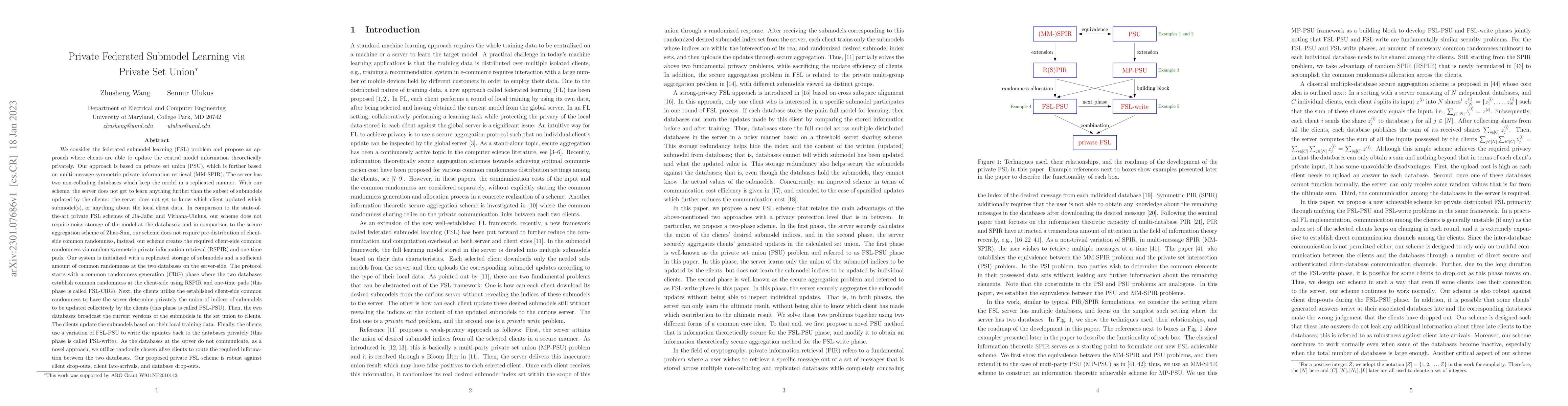 Thumbnail for Private Federated Submodel Learning via Private Set Union