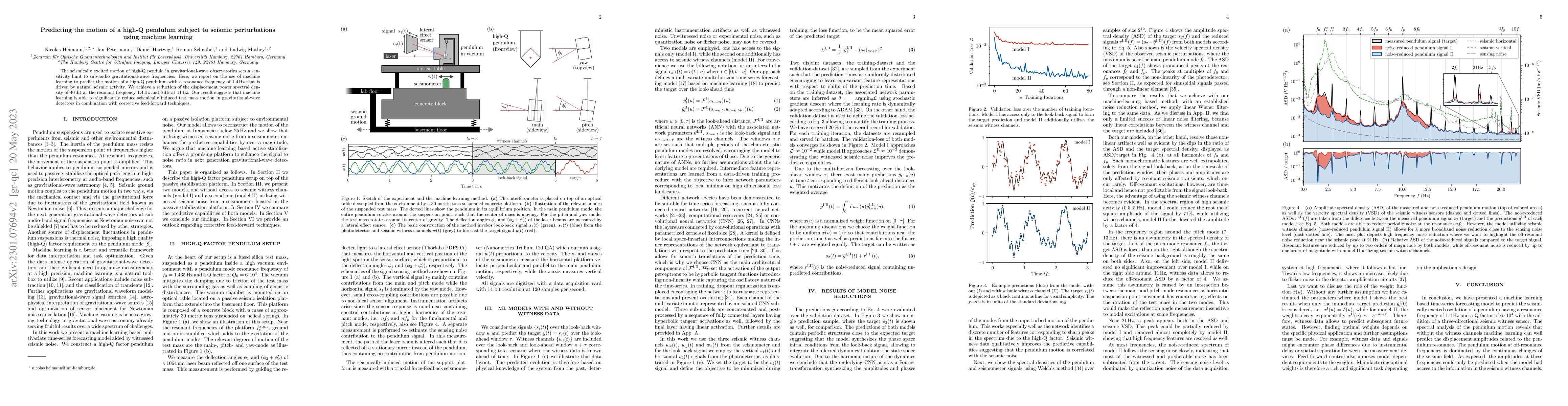 Thumbnail for Predicting the motion of a high-Q pendulum subject to seismic
  perturbations using machine learning