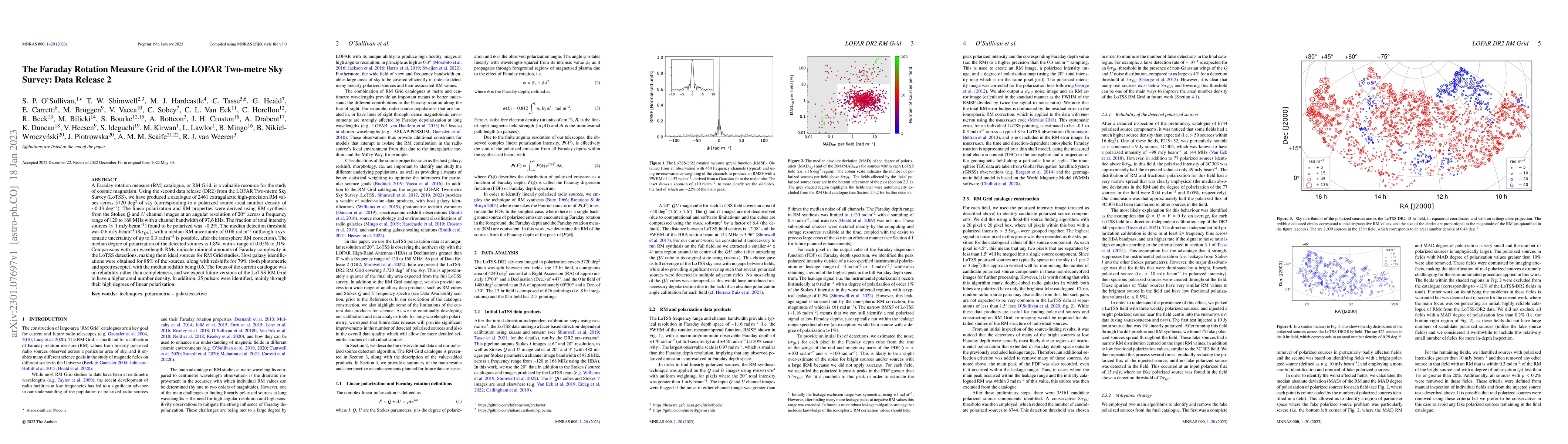 Thumbnail for The Faraday Rotation Measure Grid of the LOFAR Two-metre Sky Survey:
  Data Release 2