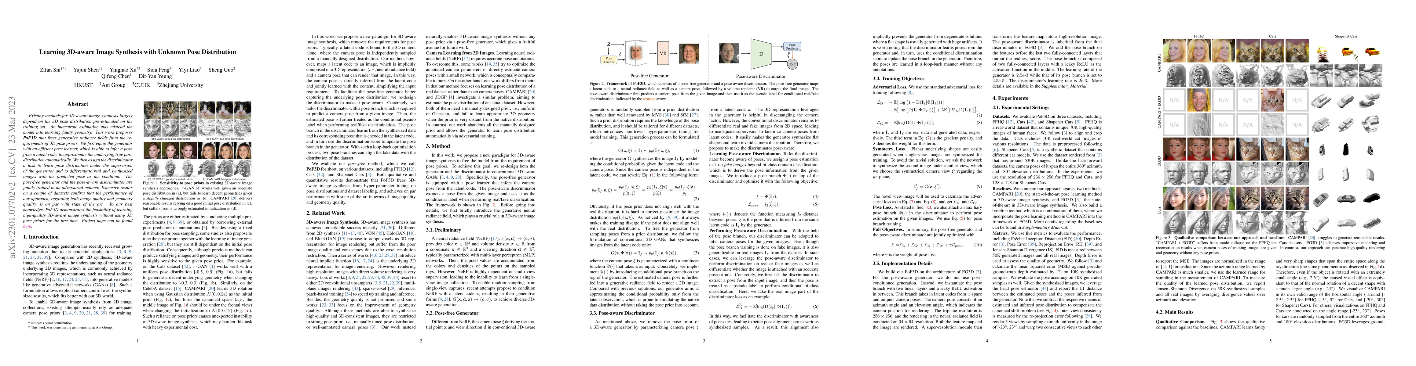 Thumbnail for Learning 3D-aware Image Synthesis with Unknown Pose Distribution