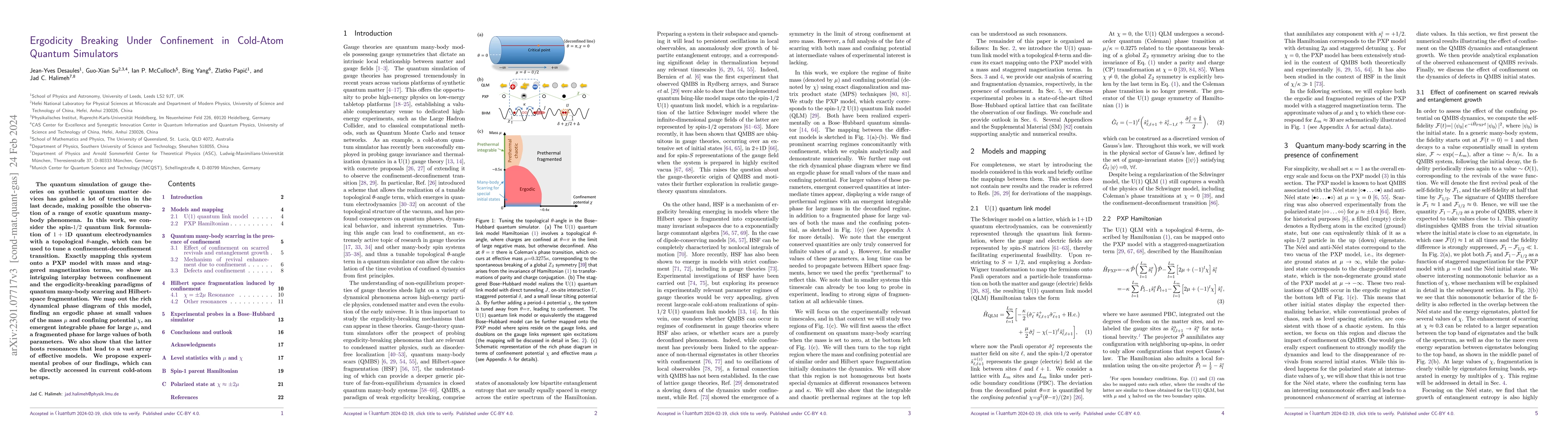 Thumbnail for Ergodicity Breaking Under Confinement in Cold-Atom Quantum Simulators