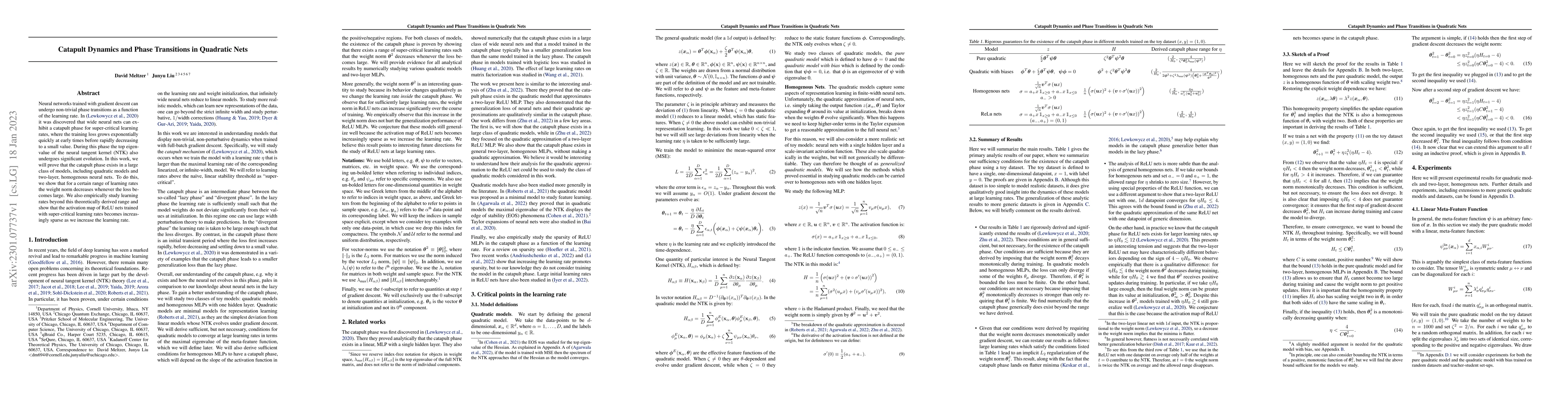 Thumbnail for Catapult Dynamics and Phase Transitions in Quadratic Nets
