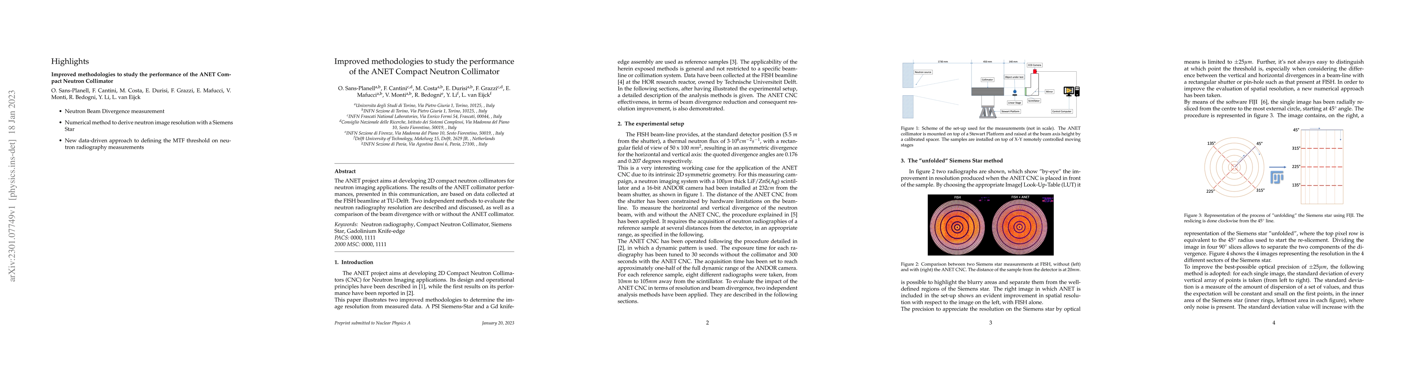 Thumbnail for Improved methodologies to study the performance of the ANET Compact
  Neutron Collimator