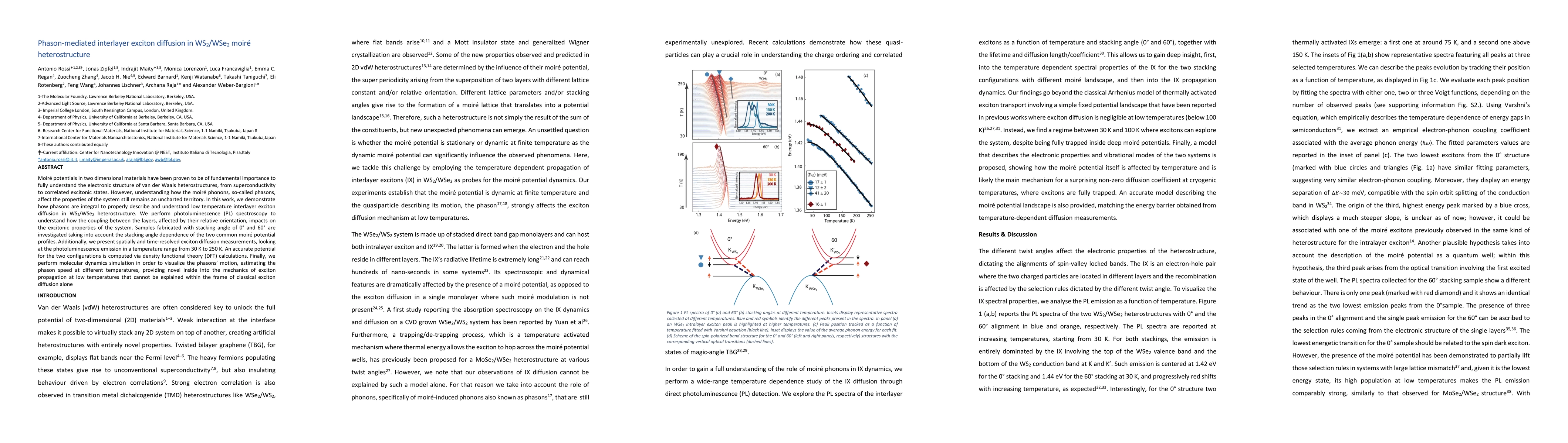 Thumbnail for Phason-mediated interlayer exciton diffusion in WS2/WSe2 moir\'e
  heterostructure