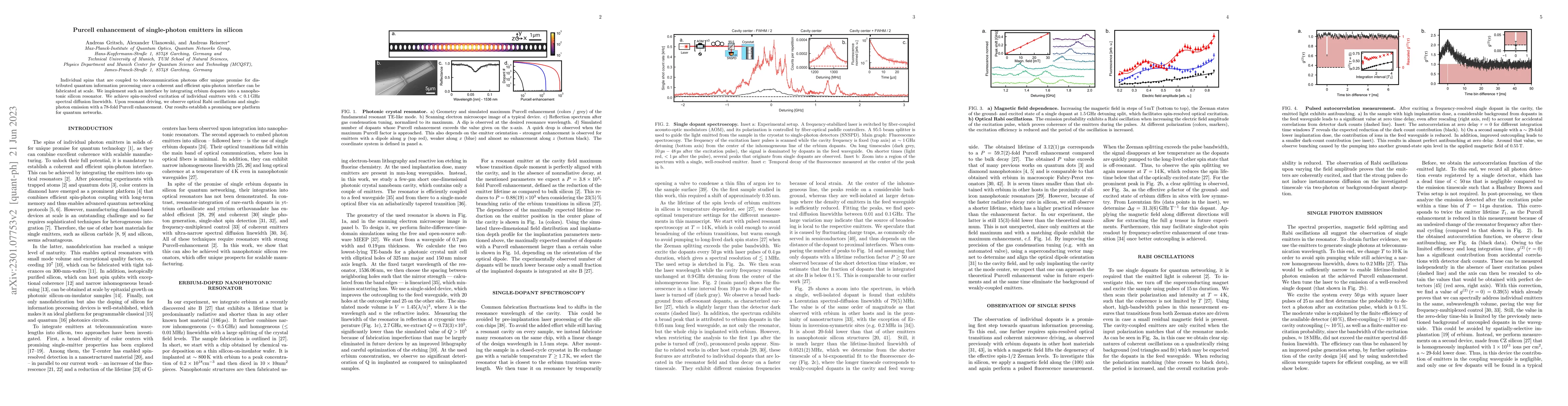 Thumbnail for Purcell enhancement of single-photon emitters in silicon