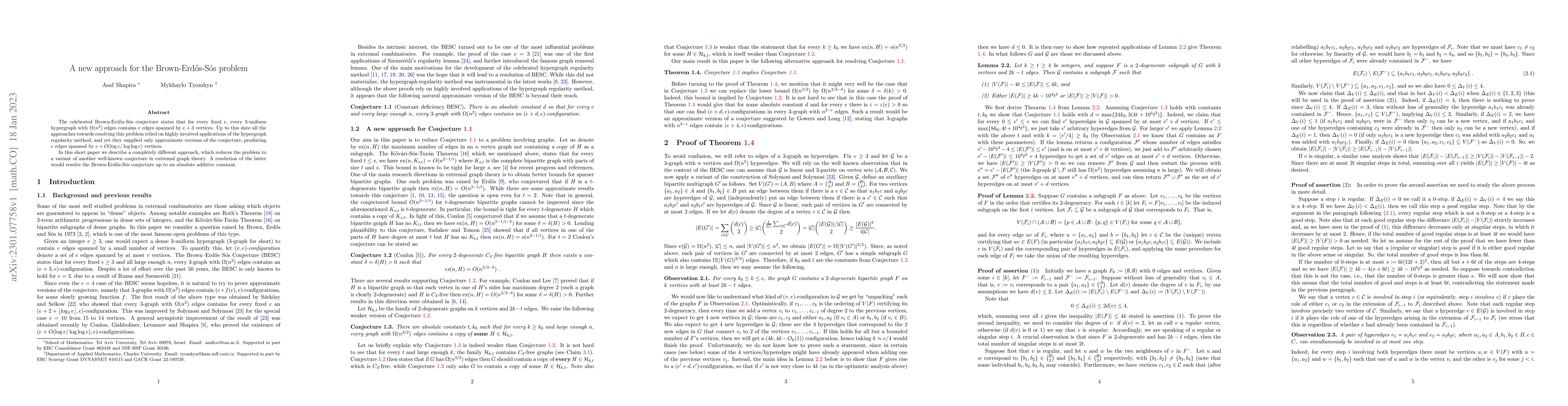Thumbnail for A new approach for the Brown-Erdos-Sos problem
