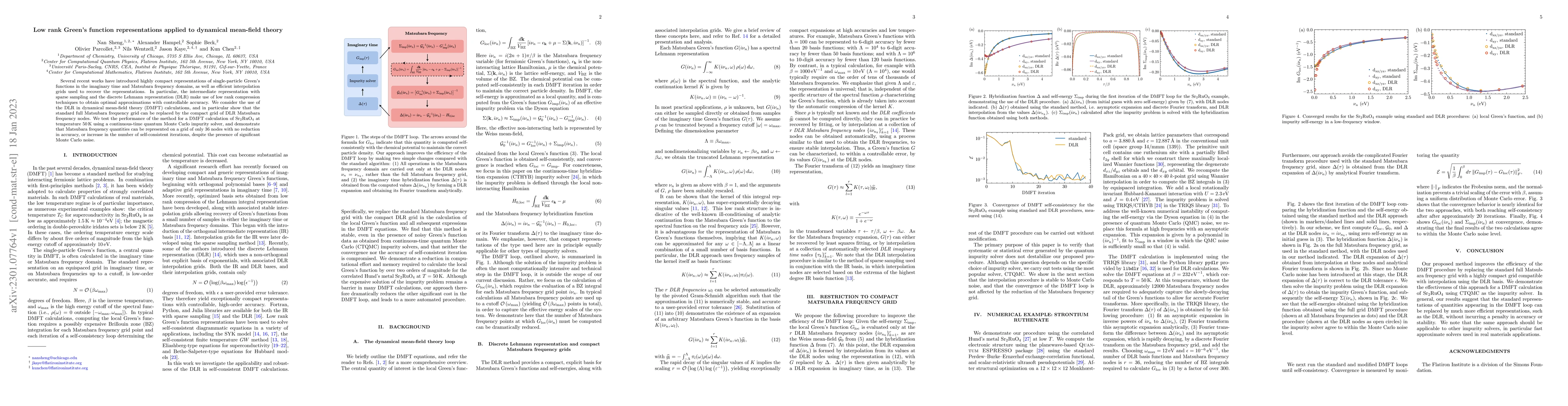 Thumbnail for Low rank Green's function representations applied to dynamical
  mean-field theory