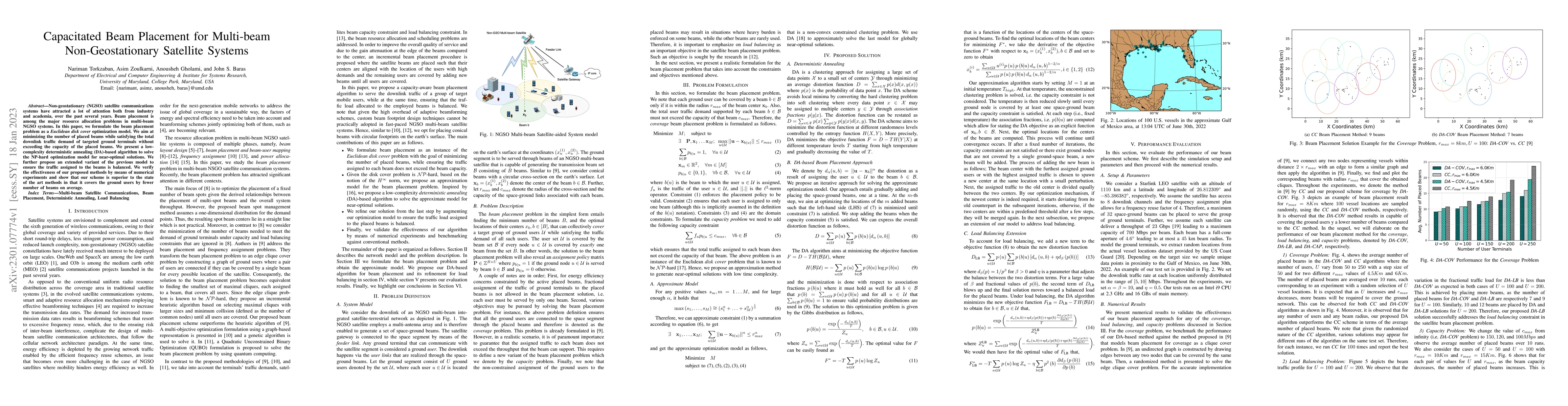 Thumbnail for Capacitated Beam Placement for Multi-beam Non-Geostationary Satellite
  Systems