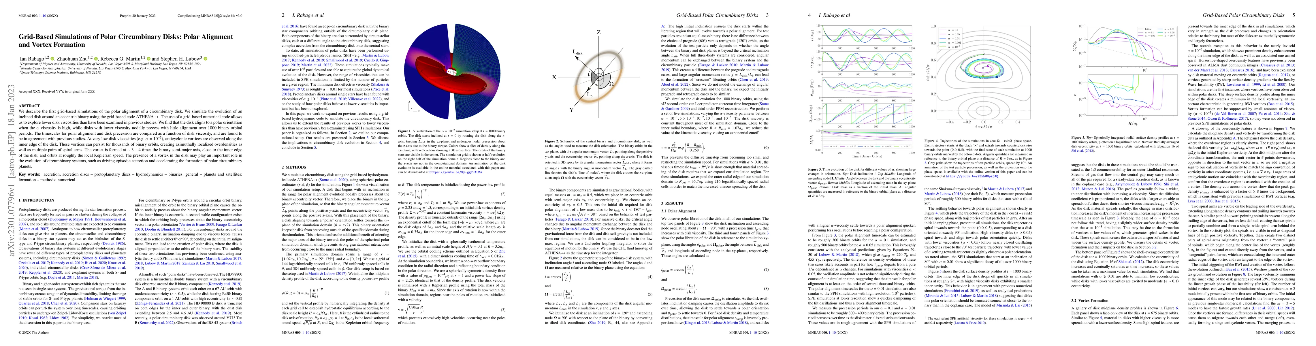 Thumbnail for Grid-Based Simulations of Polar Circumbinary Disks: Polar Alignment and
  Vortex Formation