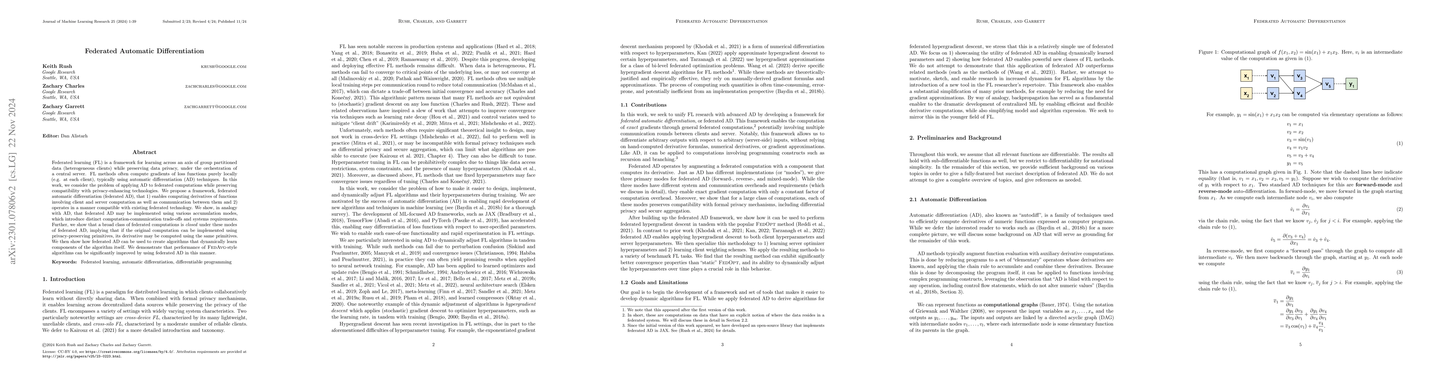 Thumbnail for Federated Automatic Differentiation