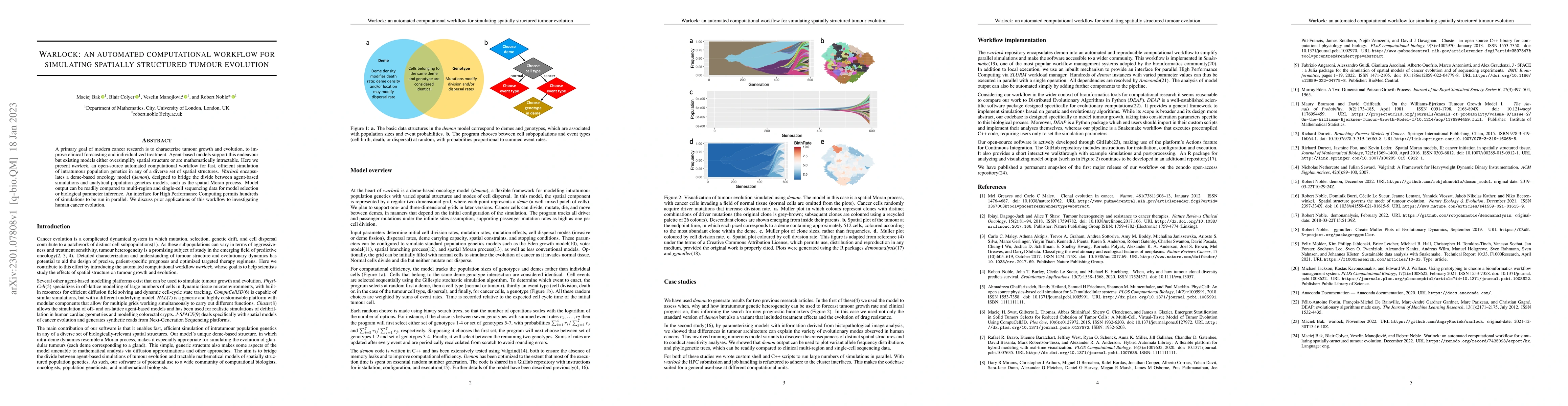 Thumbnail for Warlock: an automated computational workflow for simulating spatially
  structured tumour evolution