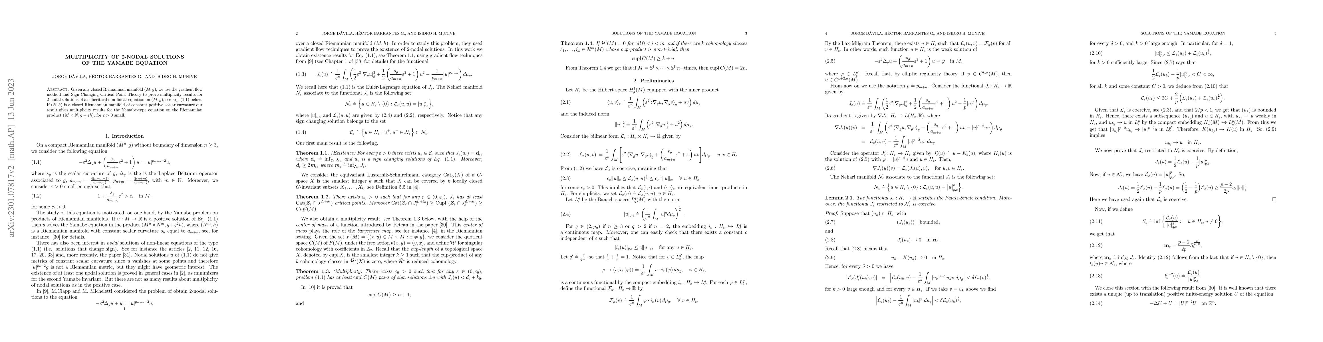 Thumbnail for Multiplicity of 2-nodal solutions the Yamabe equation