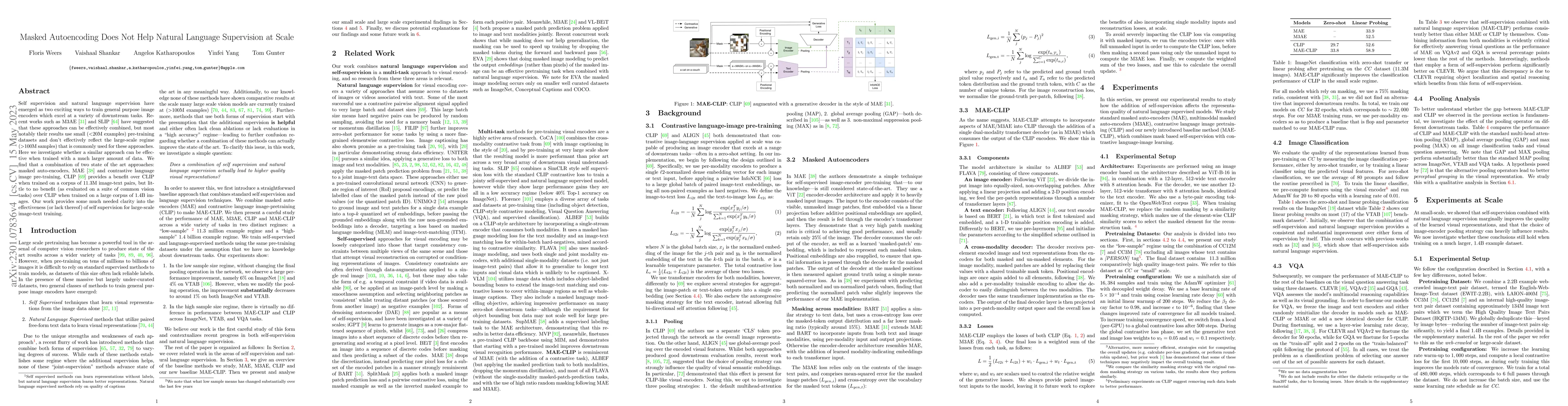 Thumbnail for Masked Autoencoding Does Not Help Natural Language Supervision at Scale