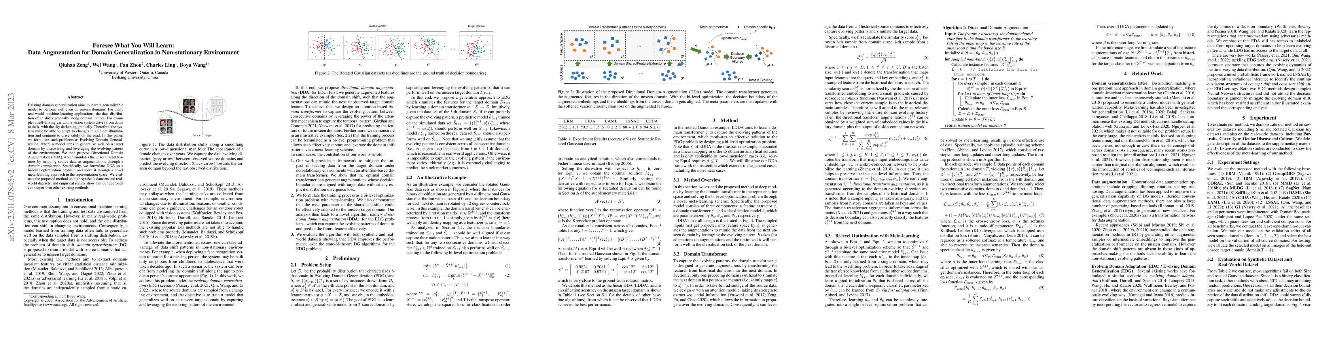 Thumbnail for Foresee What You Will Learn: Data Augmentation for Domain Generalization
  in Non-stationary Environment