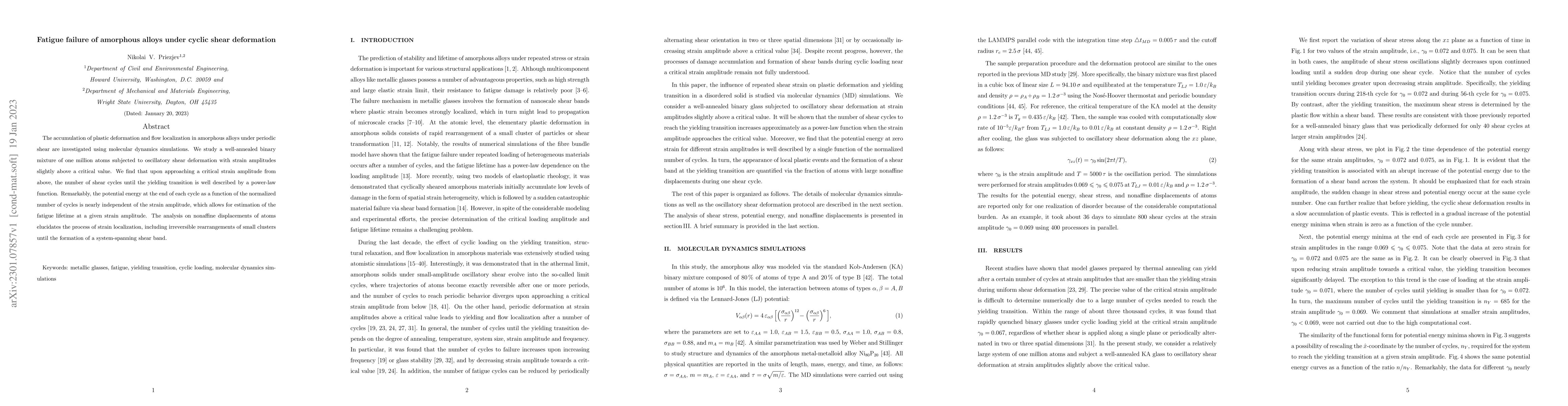 Thumbnail for Fatigue failure of amorphous alloys under cyclic shear deformation