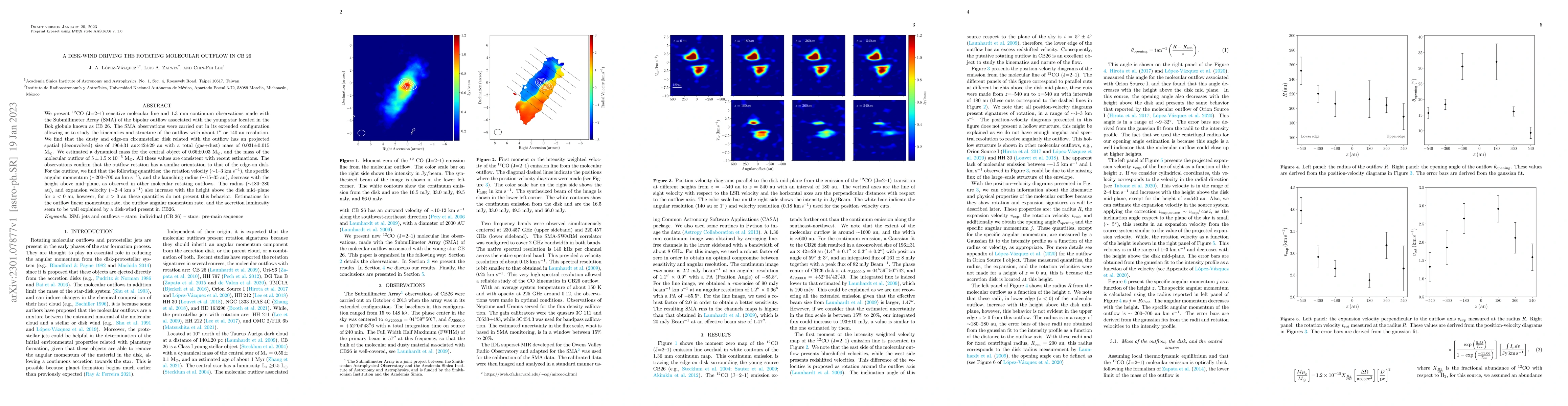 Thumbnail for A disk-wind driving the rotating molecular outflow in CB 26