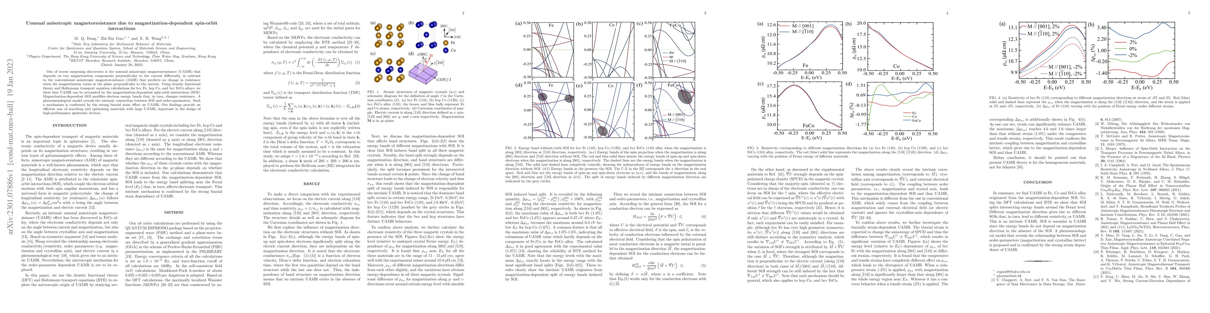 Thumbnail for Unusual anisotropic magnetoresistance due to magnetization-dependent
  spin-orbit interactions