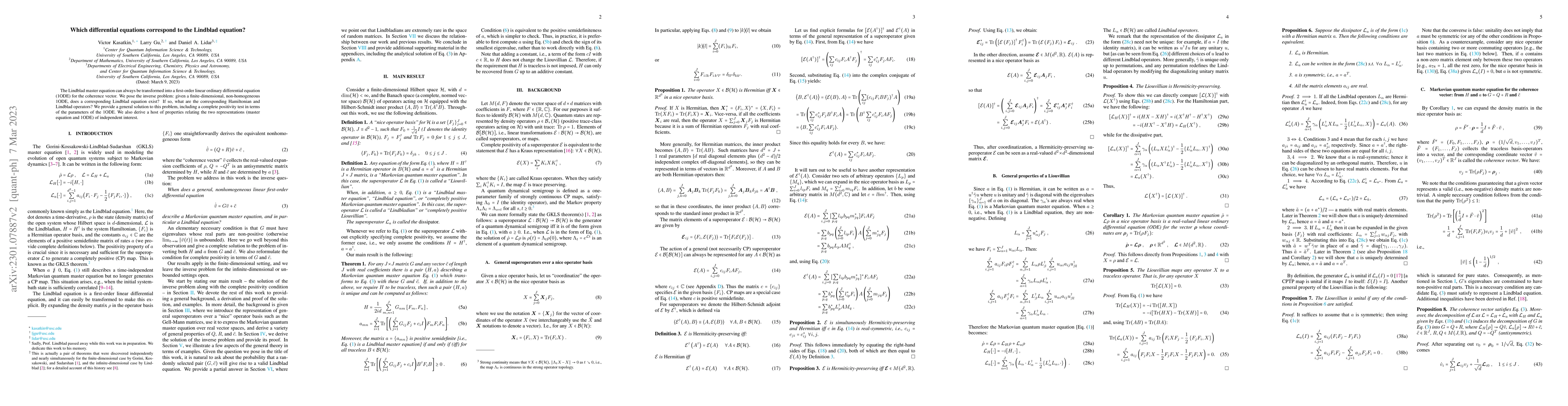 Thumbnail for Which differential equations correspond to the Lindblad equation?
