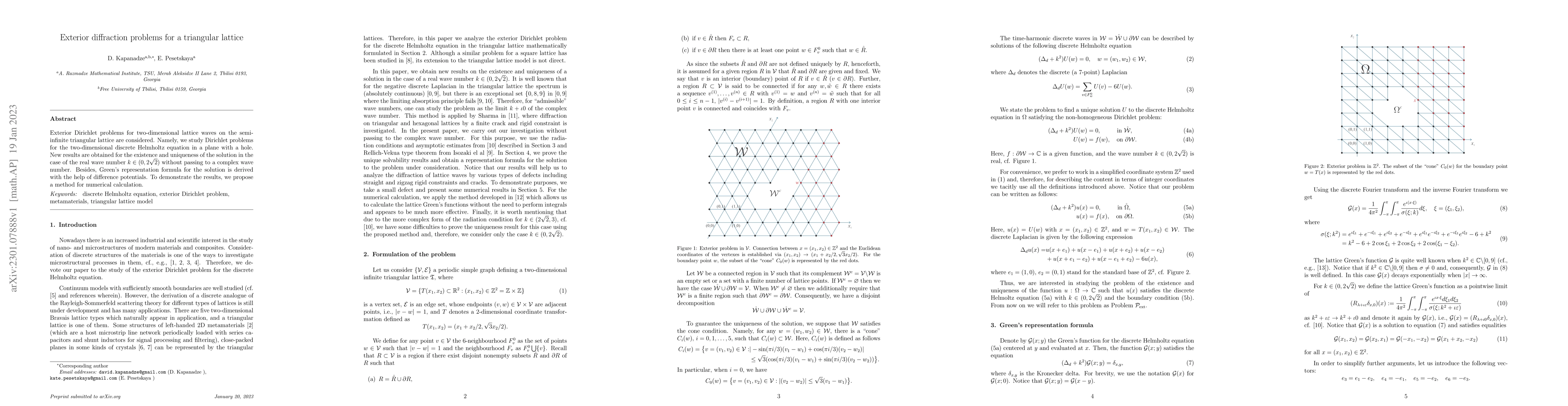 Thumbnail for Exterior diffraction problems for a triangular lattice
