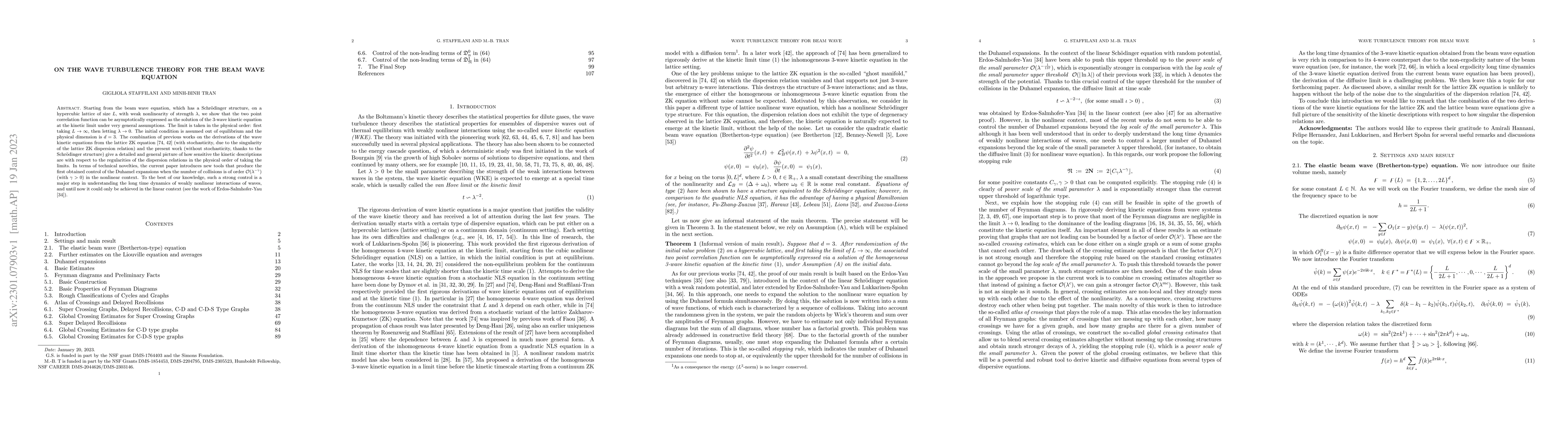 Thumbnail for On the wave turbulence theory for the beam wave equation
