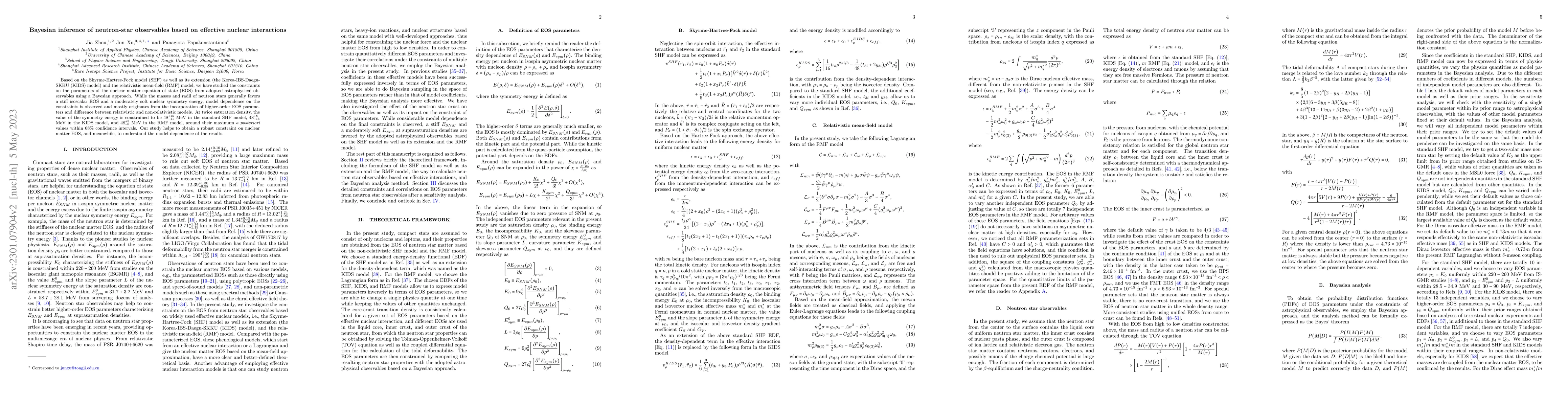 Thumbnail for Bayesian inference of neutron-star observables based on effective
  nuclear interactions