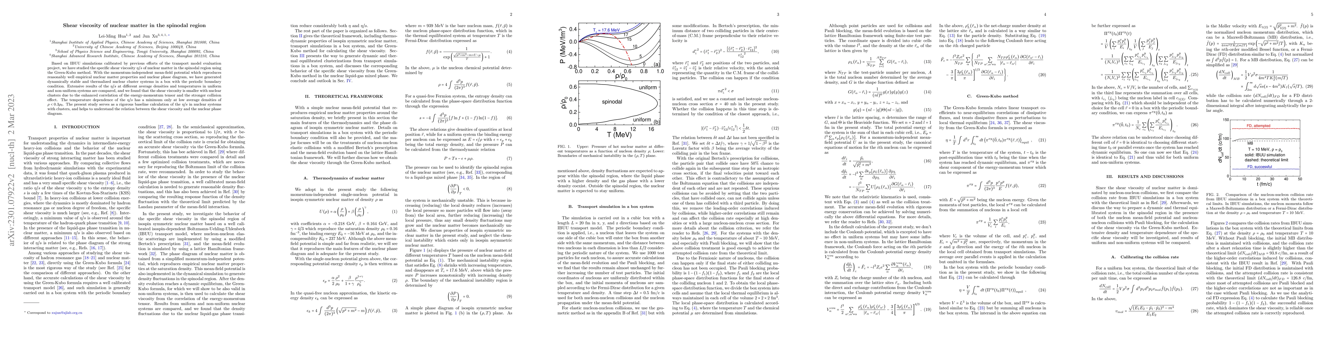 Thumbnail for Shear viscosity of nuclear matter in the spinodal region