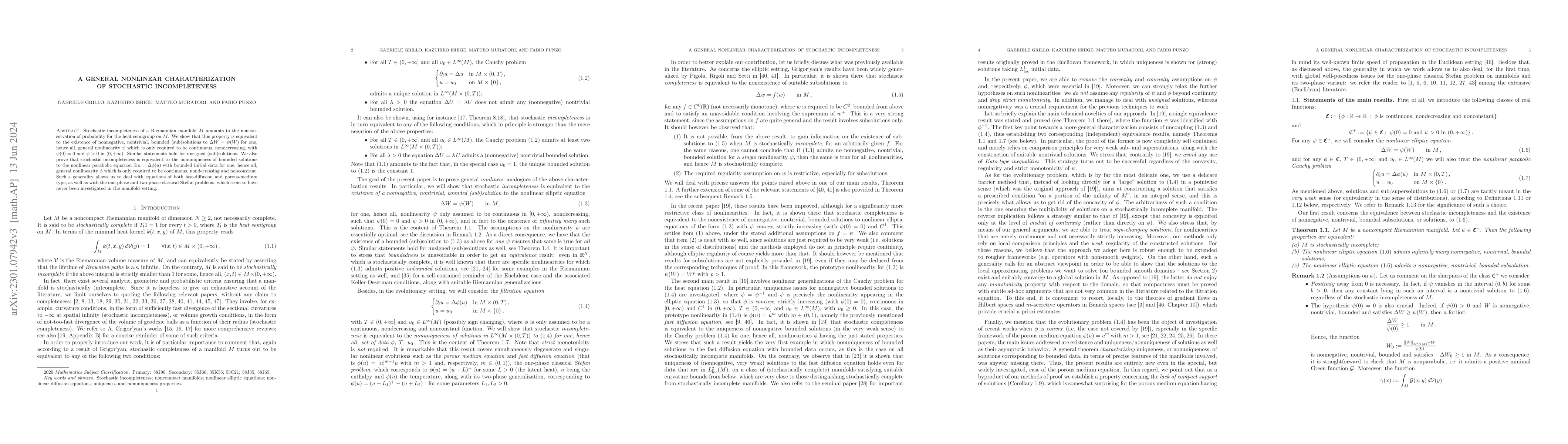 Thumbnail for A general nonlinear characterization of stochastic incompleteness