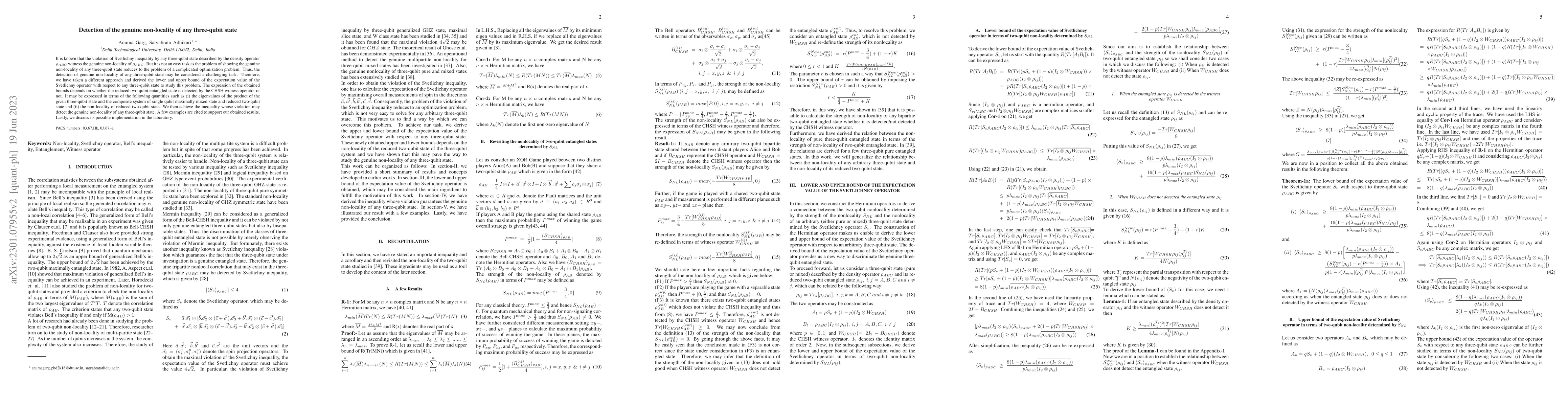 Thumbnail for Detection of the genuine non-locality of any three-qubit state