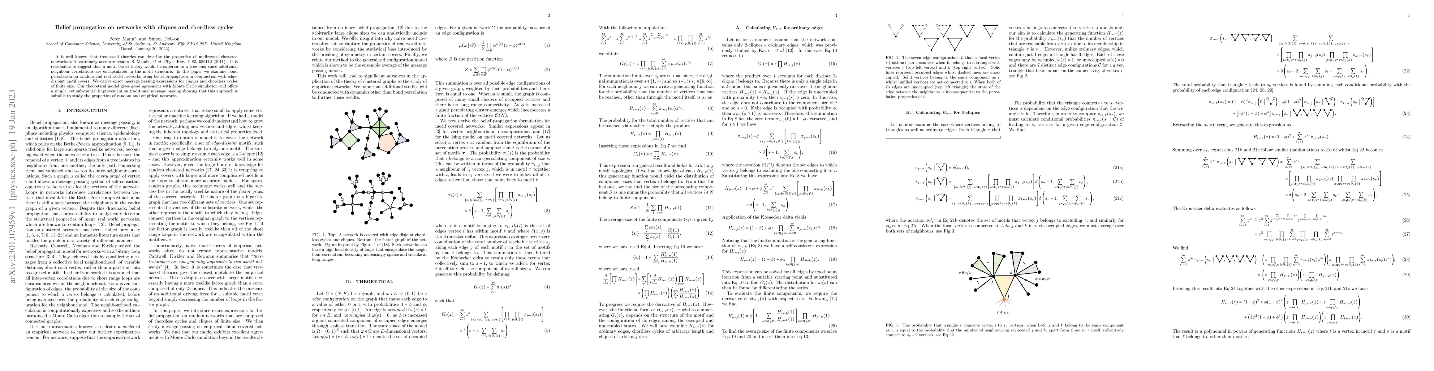 Thumbnail for Belief propagation on networks with cliques and chordless cycles